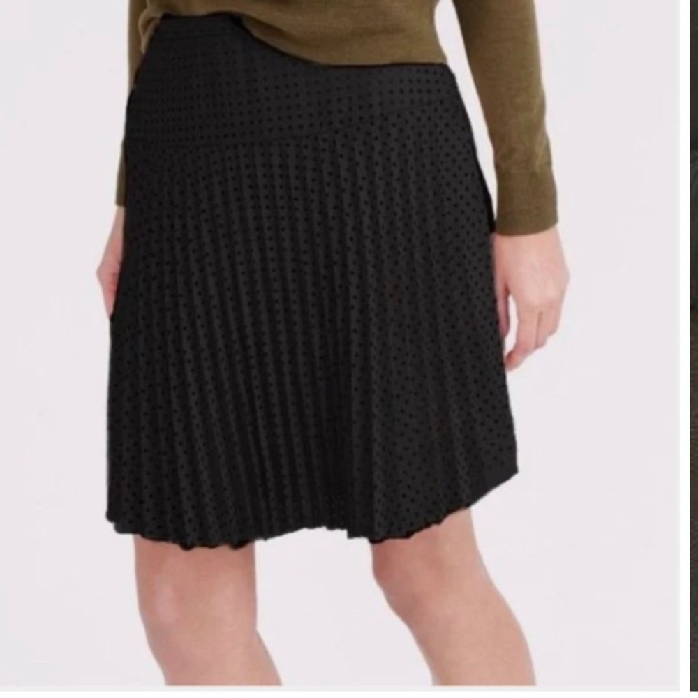 J. Crew black pleated skirt